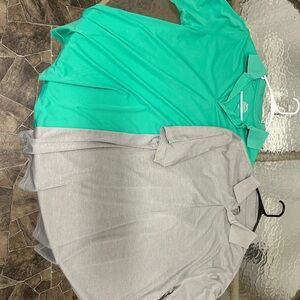 Slazenger Green and Gray Boxy Polo Shirts